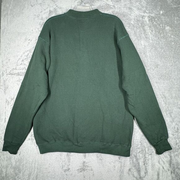 Fruit of Loom Shirt Mens XXL Green Henley Heavy Cotton Sweatshirt Casual Vintage - Picture 3 of 6